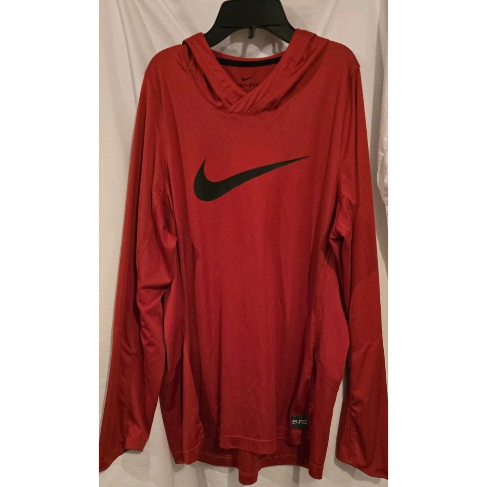 Nike Elite Dri-Fit Hoodie Mens Medium Red Long Sleeves